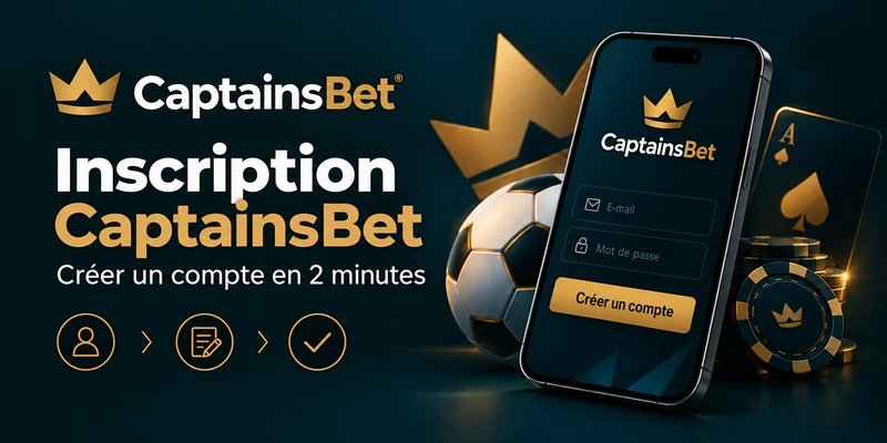 Inscription sur CaptainsBet en Côte d’Ivoire, avec un formulaire de création de compte sur smartphone.
